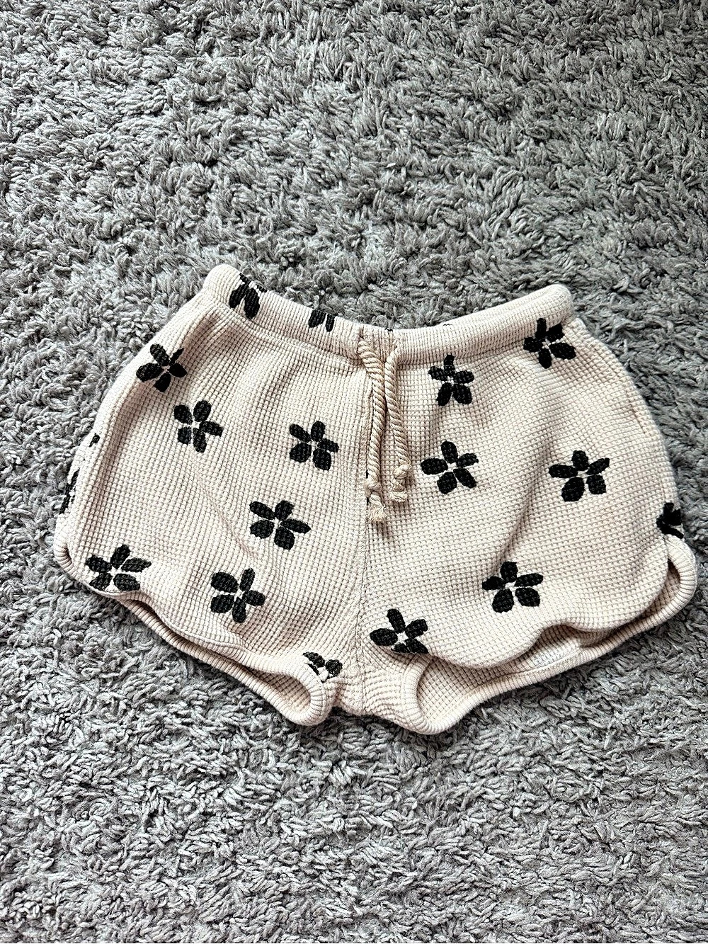 TWO pairs of Zara Floral Knit Shorts (& beige)